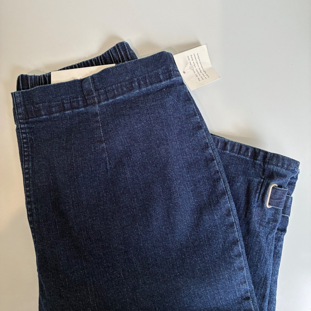 Croft & Barrow Womens High Rise Skimmer Pants Dark Indigo Stretch Capris Large